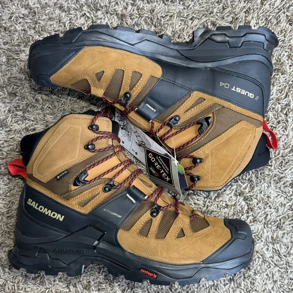 Salomon Quest 4 GTX Gore-Tex Hiking Boots Mens 12 Brown Waterproof Tactical NEW